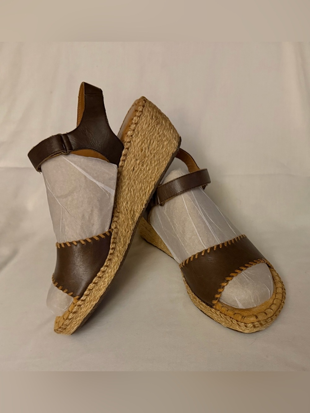 Nurture brown and rope texture sandals effortless style in size 8 & 1/2 eurosumm